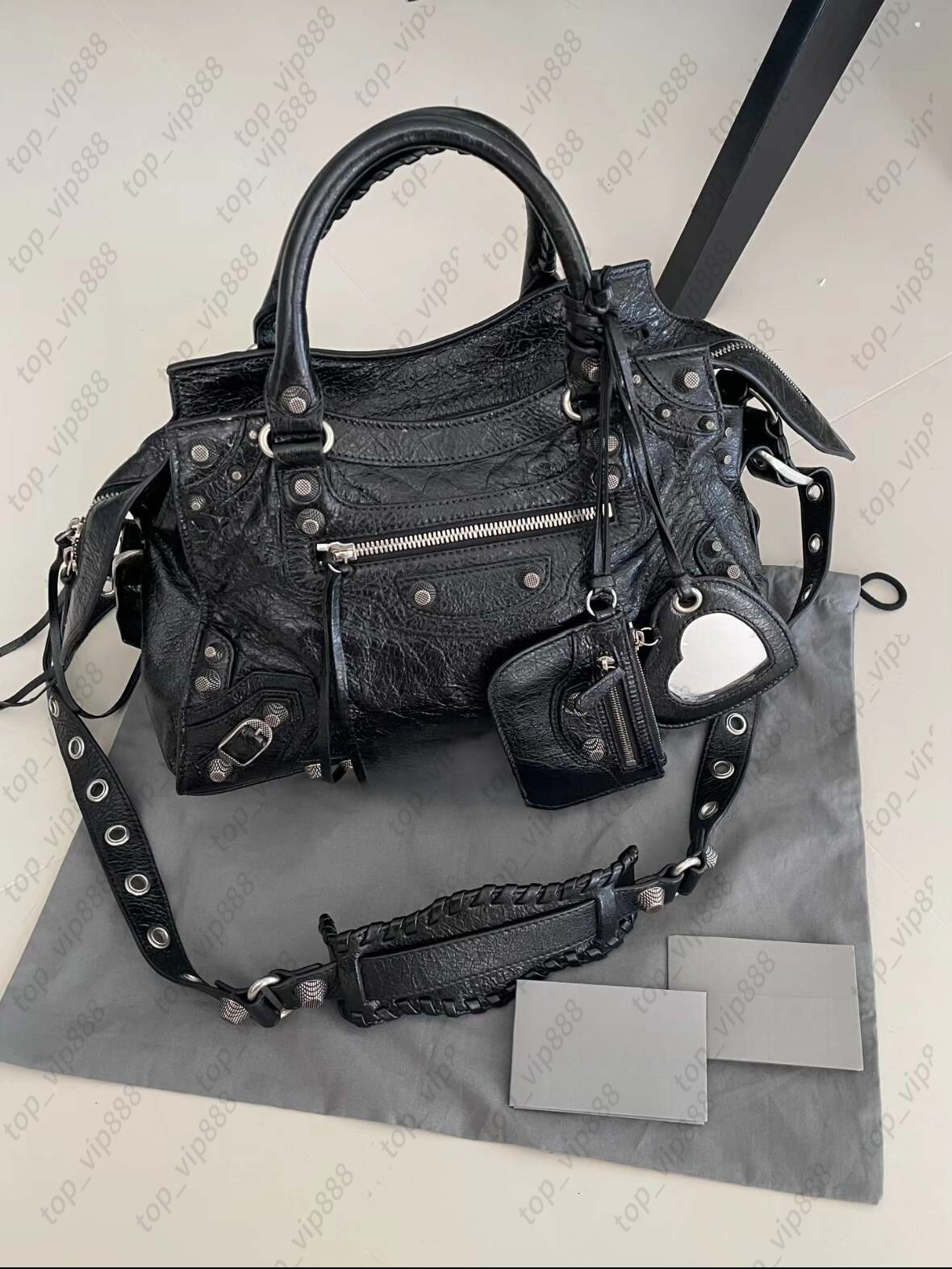 Master quality Top luxury designer bag Genuine leather le city bag women motorcycle tote bag rivet fashion tassel Correct letter shoulder bag wallet