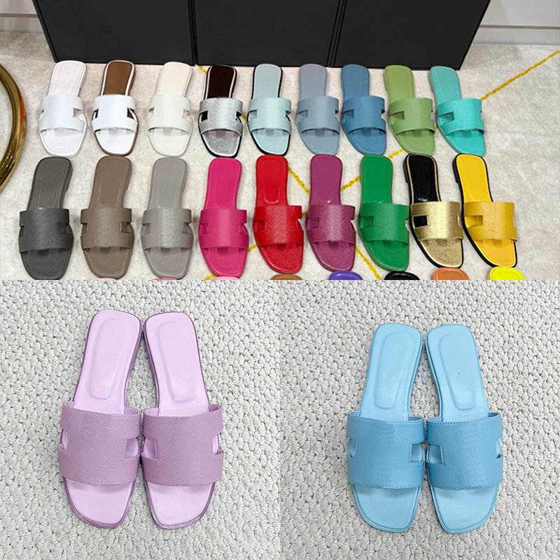 2026 Designer Inspired Flat Slides Women Sexy Leather Beach Sandals Casual Anti-Slip Flip Flops Summer Outdoor Resort Wear Slippers 1139