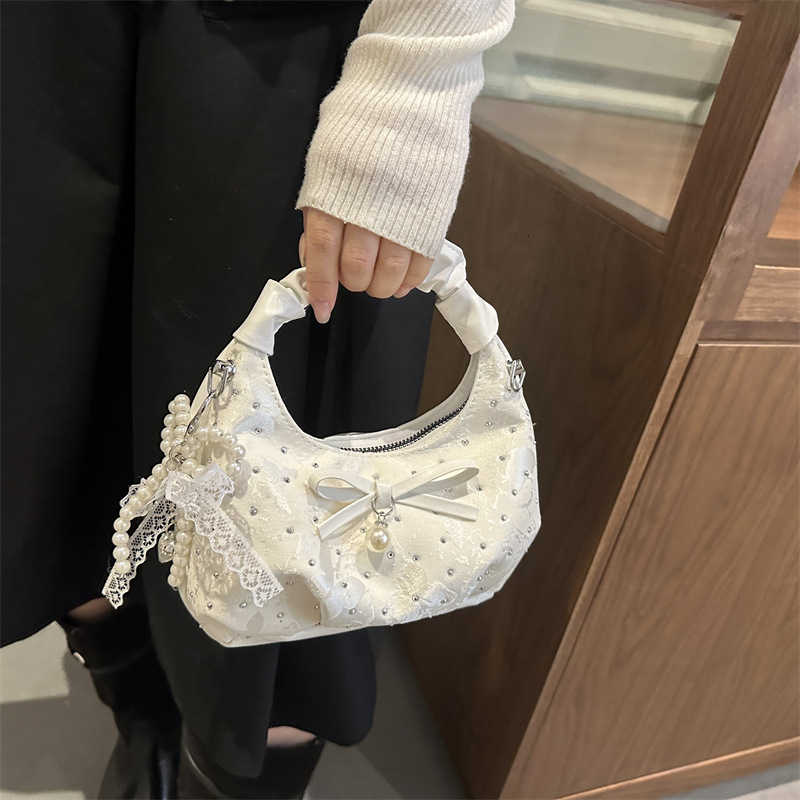 Elegant and gentle pleated handbag for women 2026 summer new trendy fashion versatile chain shoulder crossbody bag dhmallking