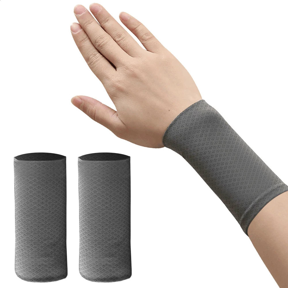 1 Pair Elastic Wristband Wrist Brace Breathable Summer Ice Silk Cooling Sweatabsorbent Sports Cycling Running Wrist Straps 260916