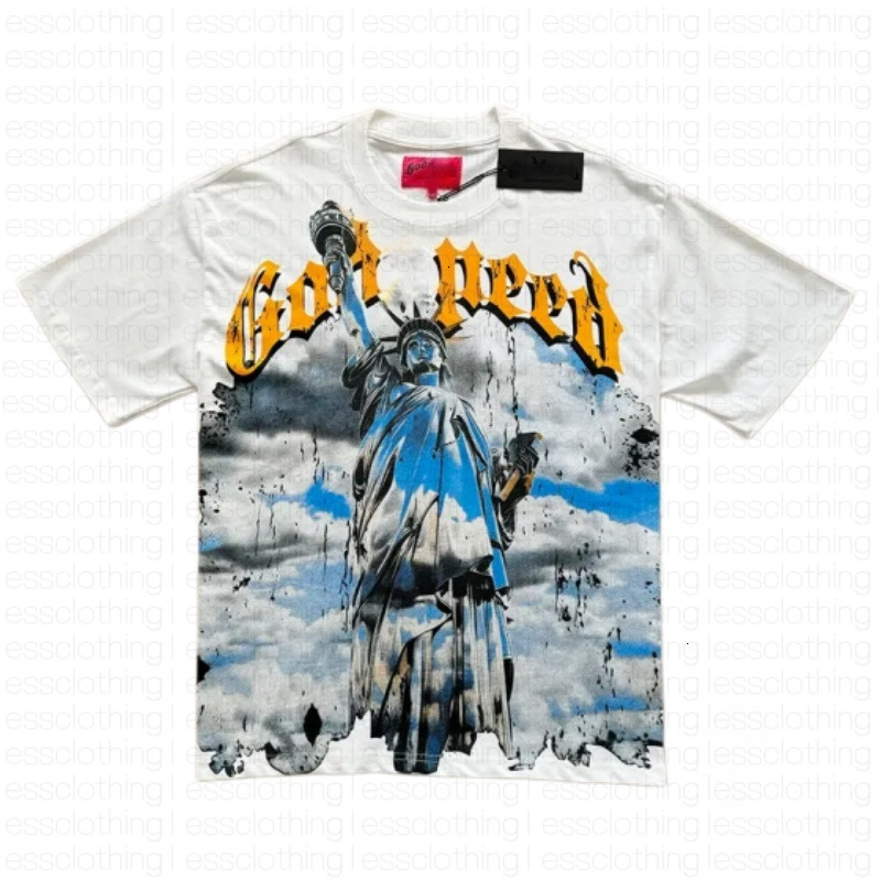 gods speedlys men mens t shirt graphic clothe classical hipster fabric cotton Street graffiti Letter foil print Vintage washed black tee size S XL z