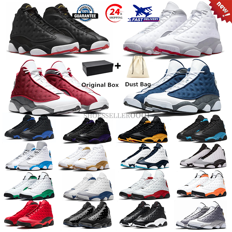 2026 Designer 13s Basketball Shoes With Box 13 Shoes Panda J13 Outdoor Sneakers For Men Women Red Black White Flint Wheat Wolf Playoffs Purple Cap G