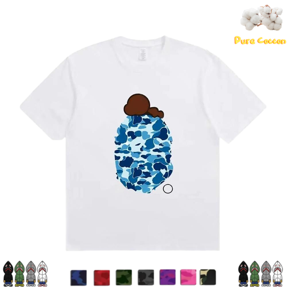 Designer t shirt bapesa shirt Mens shirt American street fashion brand letter embroidery mens cotton plus size sweat absorbing Y2K hip-hop us size s