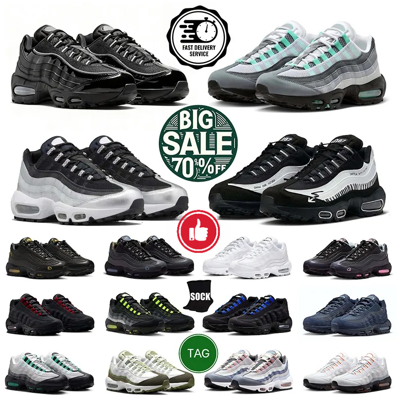 Top Designer 95 Running Shoes OG Sneakers Tour Yellow Bright Mandarin Neon Hyper Turquoise Stadium Green Triple Black Mens Womens 95s Trainers Outdo