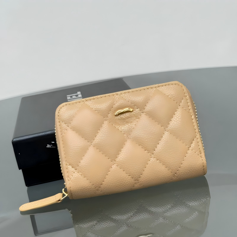 Designer bags Women Short Genuine Leather Wallet Pebbled Diamond Quilted Full Zipper Refined Luxury Compact Purse Elegant Style for Evening Party