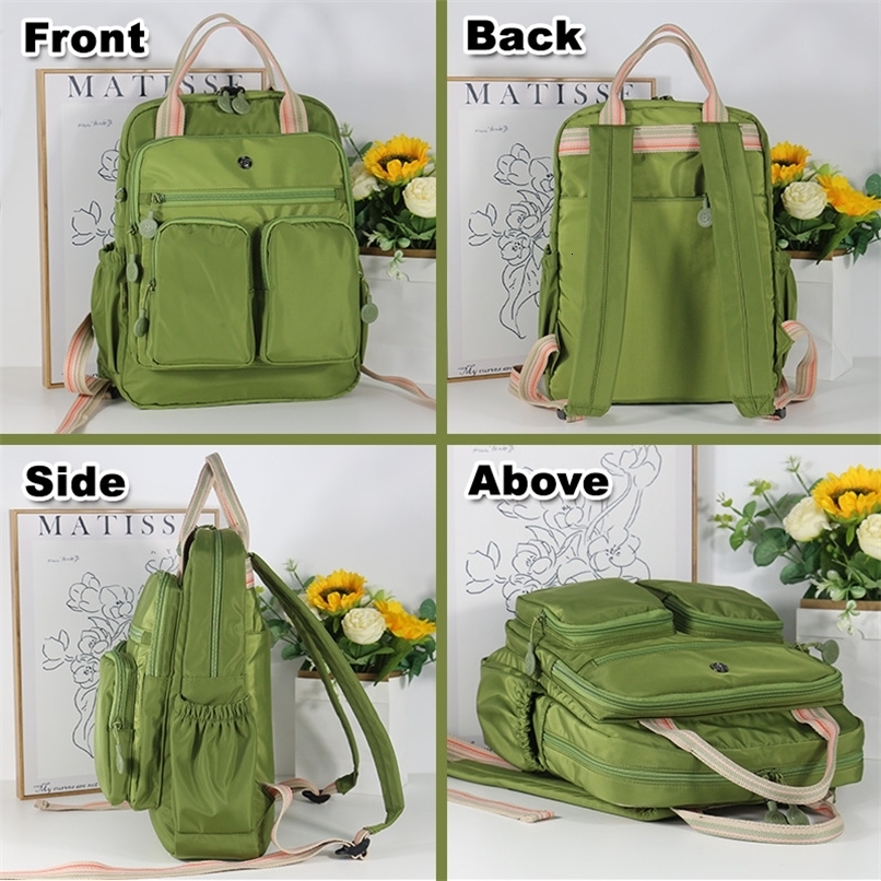 Bkpk Sool Multi-pocket Casual Womens Nylon Bkpk Lightweight Large Capity Sool Bag Large Capity Travel Bkpk 260713 M260805