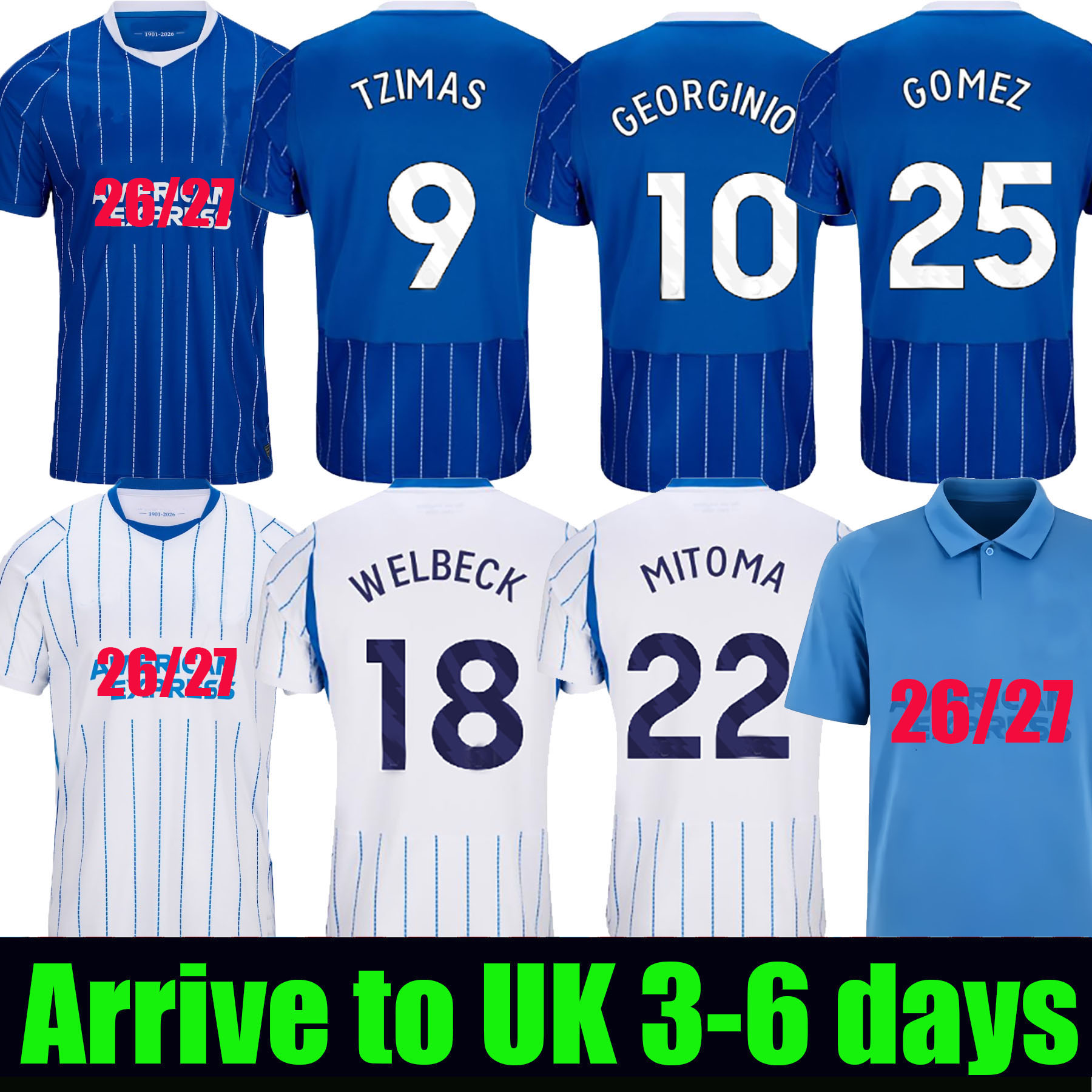 26 27 Brighton 125th Anniversary SOCCER JERSEYS Gomez TZIMAS 2026 2027 home away HINSHELWOOD GEORGINIO WelbecK MINTEH MITOMA MAN FAN KIDS FOOTBAL-image-919091843