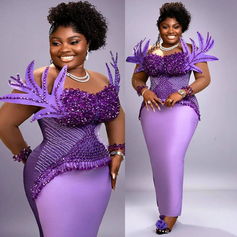 Plus Size La Mermaid Lavender Prom Dress Evening Dresses She