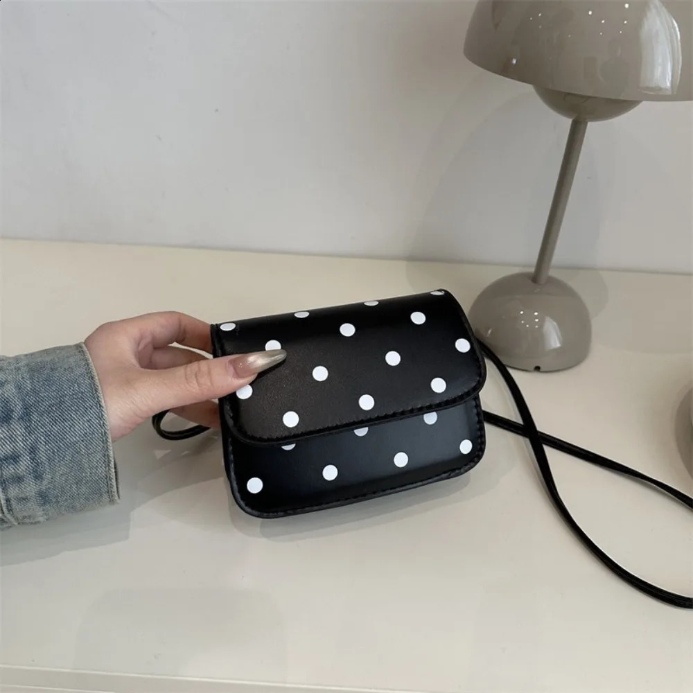 Fashionable Polka Dot Print Mini Shoulder Bag PU Material Polyester Lining Crossbody Bag Lightweight Womens Bag Women 260713BJ