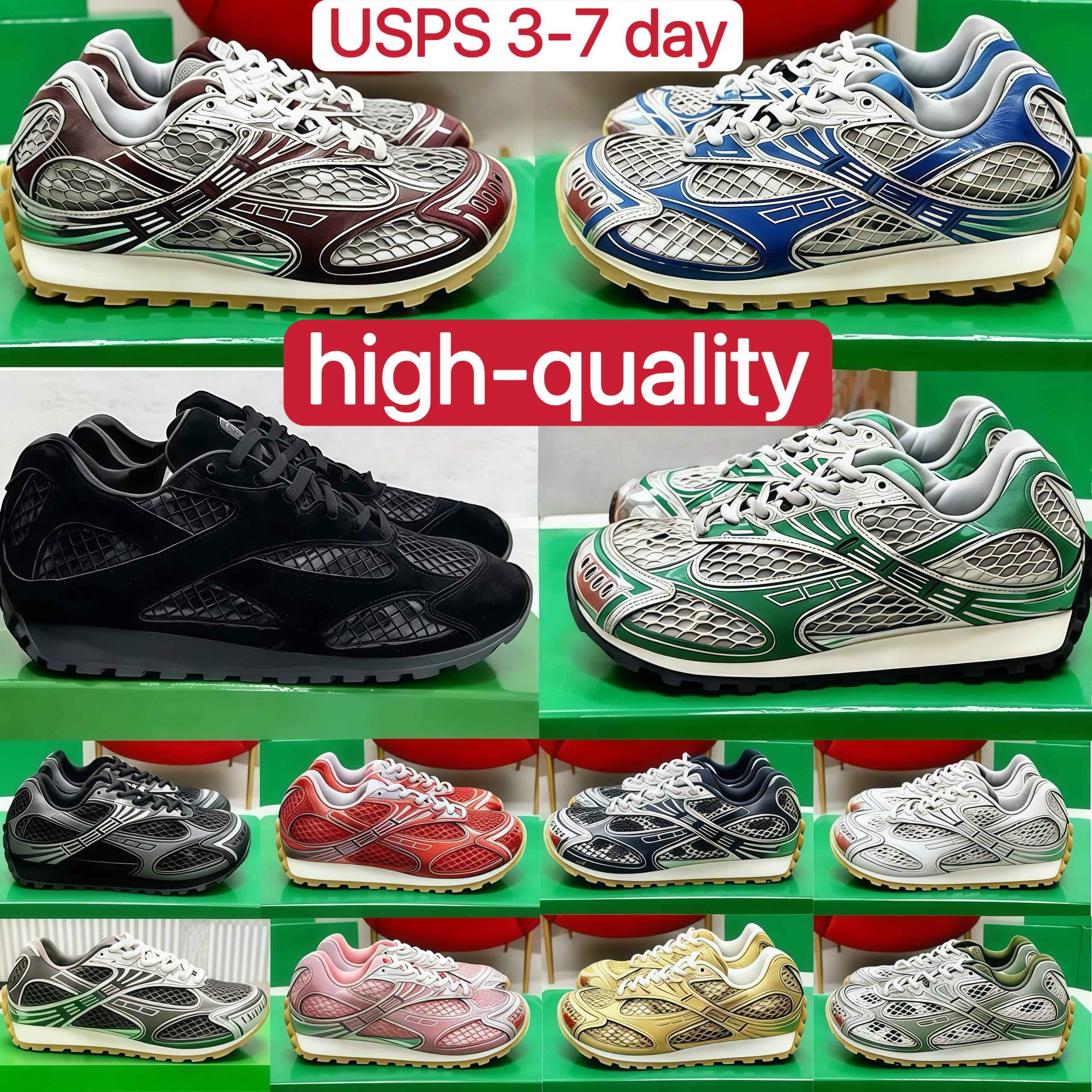 7A Designer Casual Shoes High Quality Women Men Orbit Flash Mary Jane Sneakers Soft Suede Lightweight Nylon Adjustable Strap Round Toe Ballet Flat M