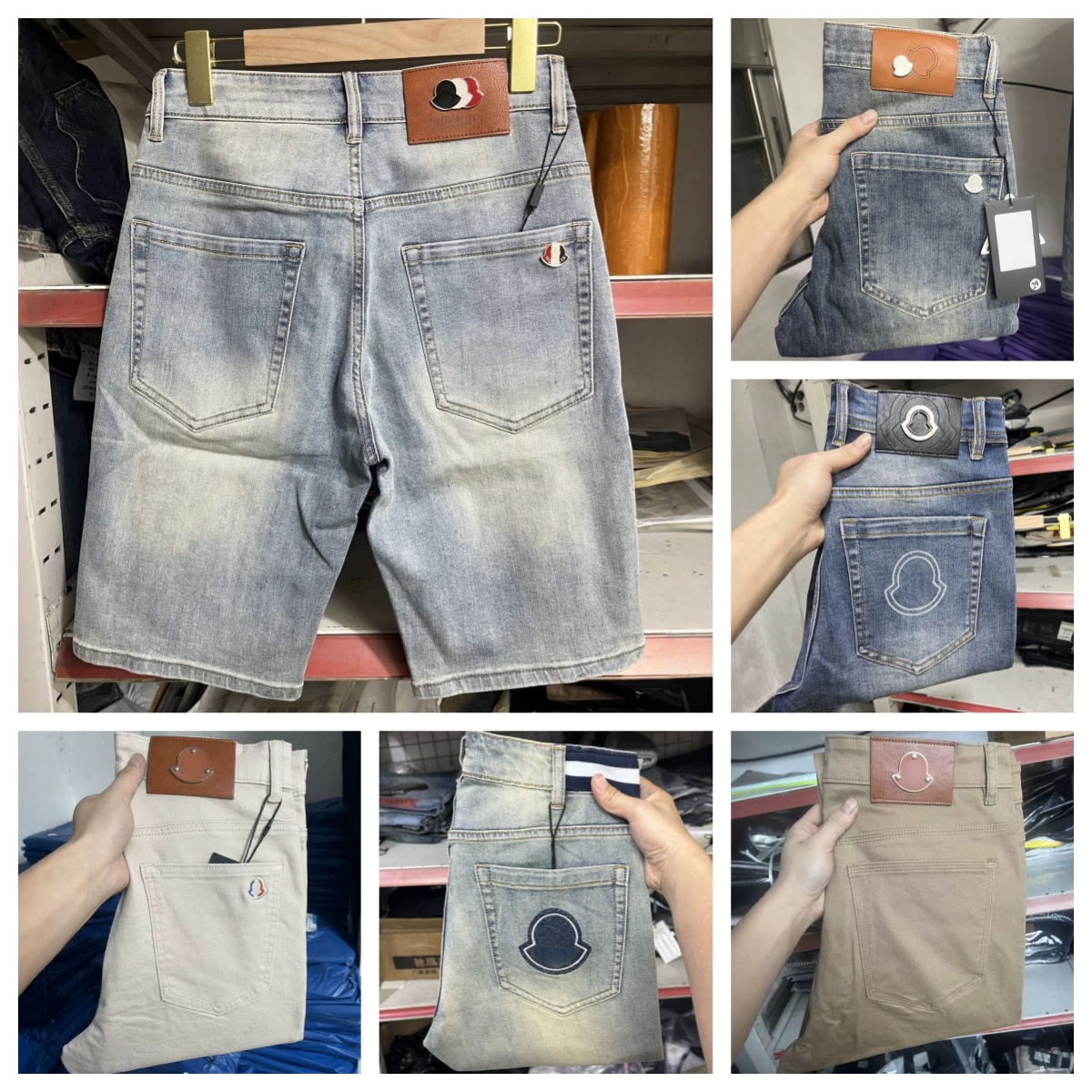 Men's Shorts Mens Designer American High Street Letter Cotton Denim Men Luxury Fashion Casual Elastic Slim Straight Pants