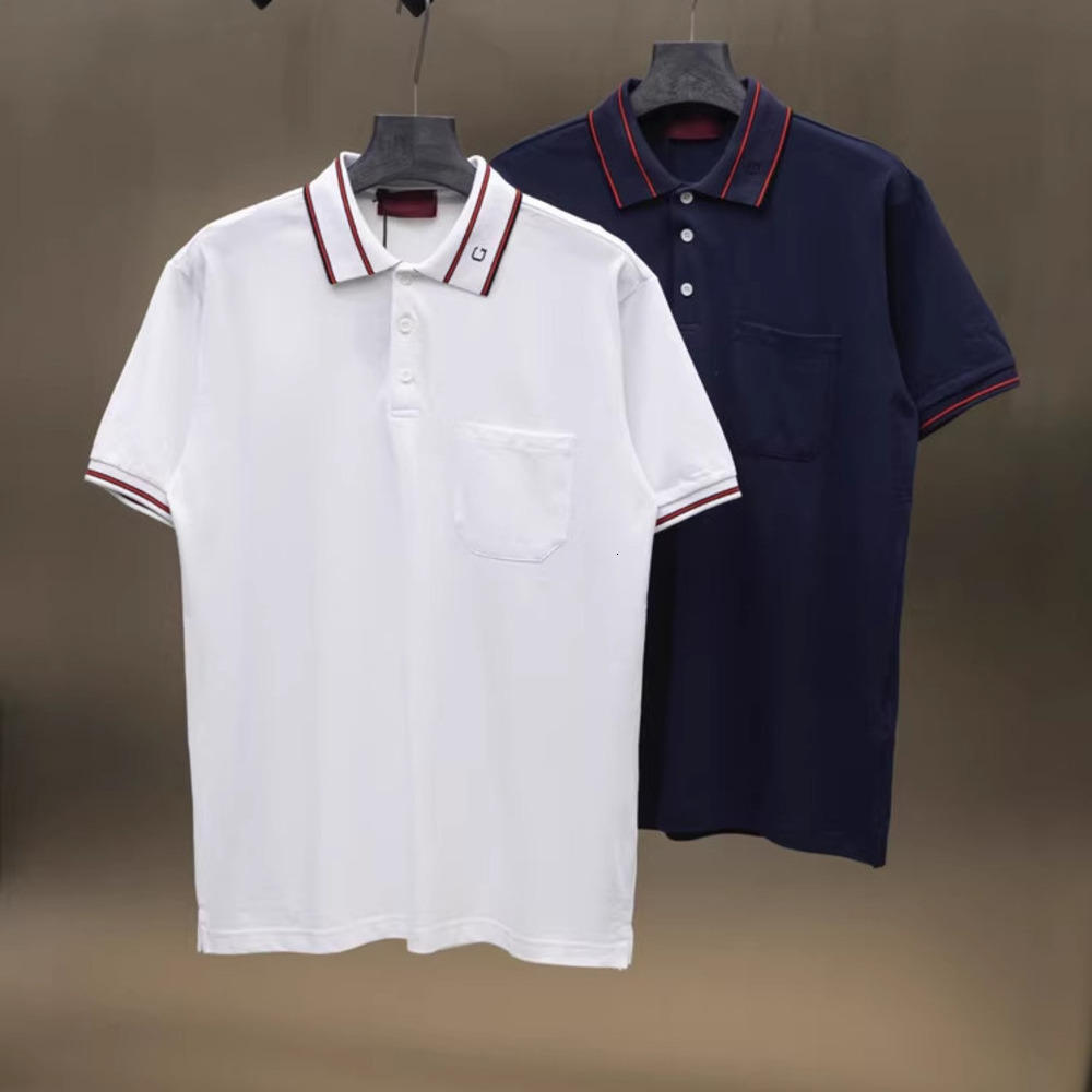 Été nouveaux T-Shirts de luxe Guucciiss POLO col rabattu rayé lettre Logo imprimé Polos à manches courtes simples hommes à la mode femmes T-Shirt