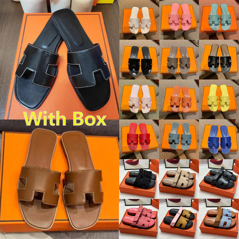 spedizione gratuita con scatola di design pantofole alla moda scivoli piatti sandali da spiaggia estivi sandalo da donna in pelle rosa nero marrone