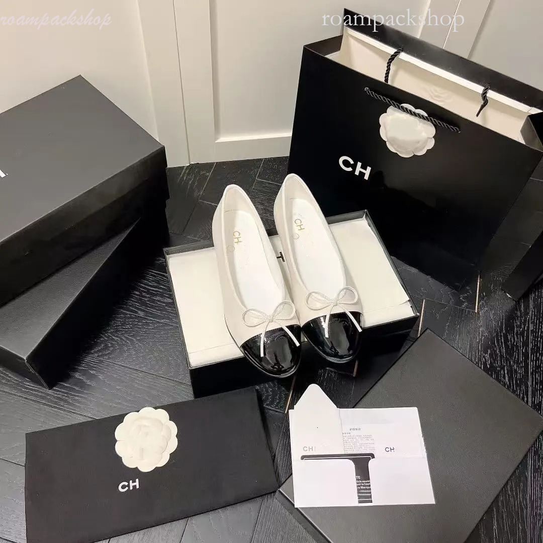 chan shoes 2026 CC Designer Paris Ballet Large LOGO Mark Embellished with Butterfly Knots High Quality Luxury and Fashion Women's Single Shoes