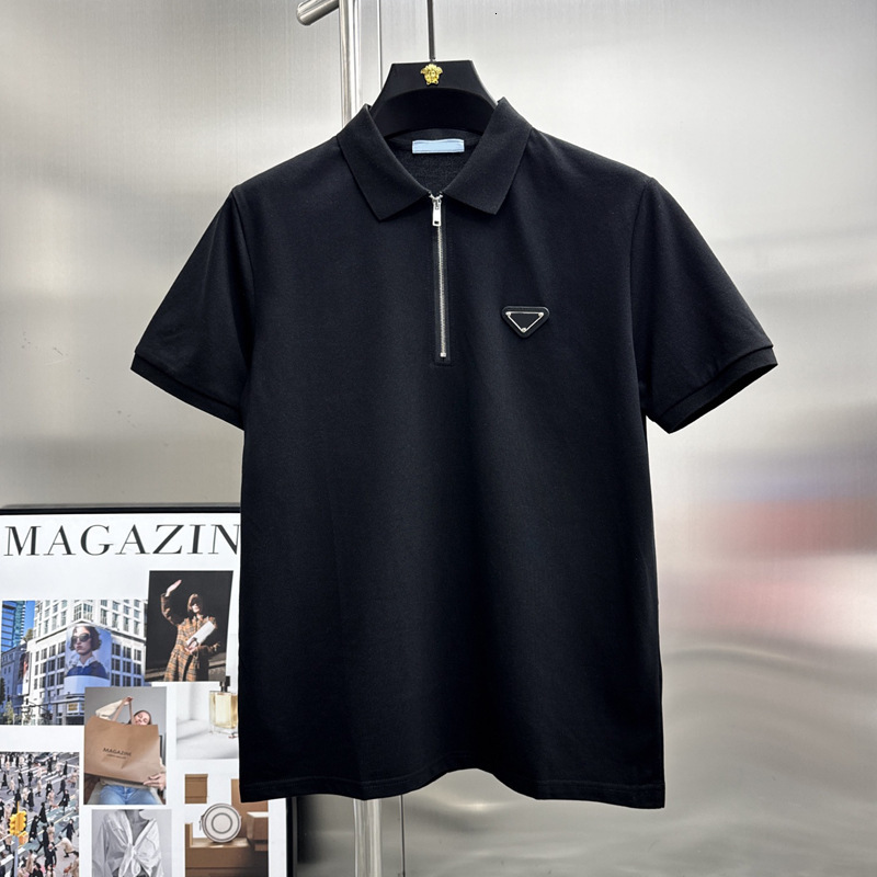 T-Shirts à fermeture éclair Polo Praaddaas T-Shirt à manches courtes pour hommes vêtements tendance haut de gamme polyvalent polos de luxe couleu