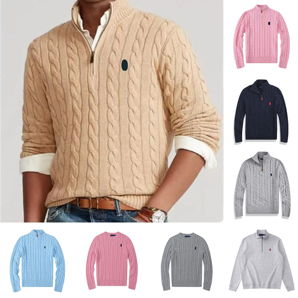 sweater men designer cardigan men designer knit sweater polo quarter zip pull homme mens pullover half zipper luxury casual jumper autumn wool