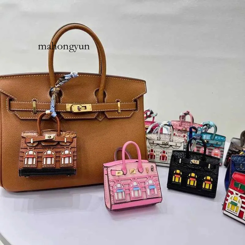 Porte-clés longes maison-hangar Mini écouteur porte-clés mignon sac pour femme breloques pour sacs à main en cuir sac à main décoration sac à mai