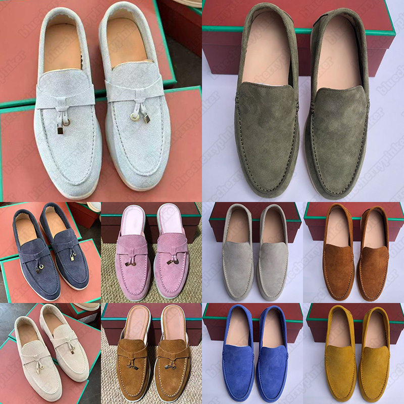 Free shipping with box designer dress shoes for men women comfortable fashion loafers trendy brown black Ivory blue pink sandal shoe