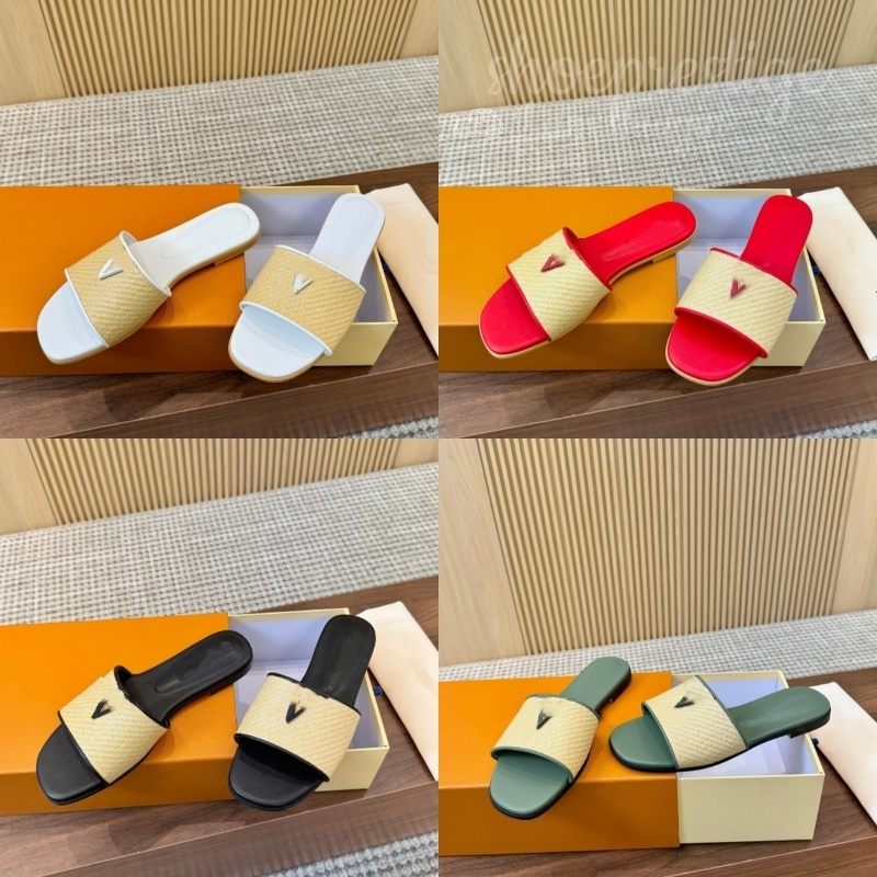 2026 High-quality hand-woven straw open-toe sandals with leather trim and comfortable flat insoles; perfect for everyday summer wear.