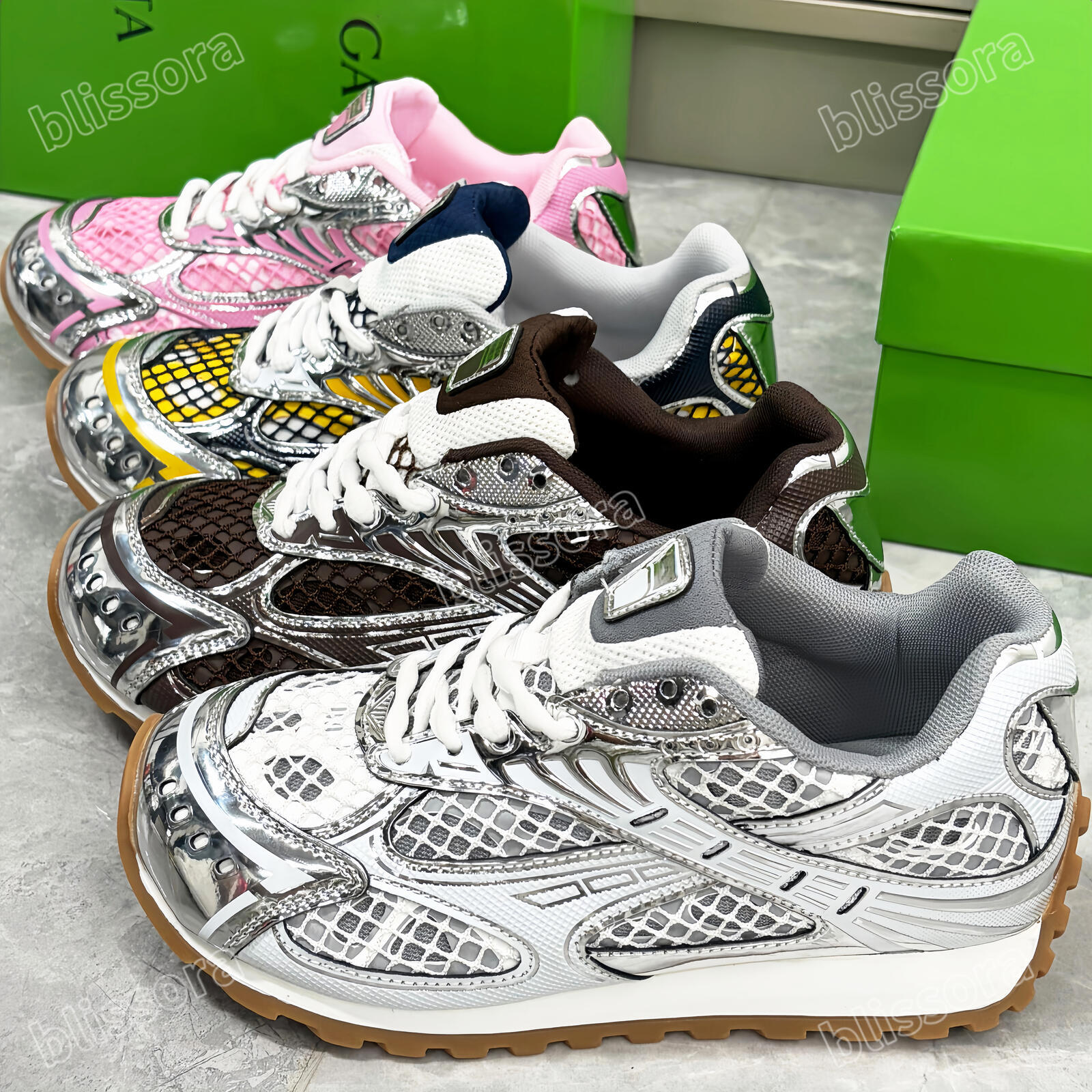 Orbit Sneaker Designer Running Shoe Fishnet Upper Shoe Man Womens Leather Mesh Nylon Fabric Outdoor Luxury Shoes Size 35-47