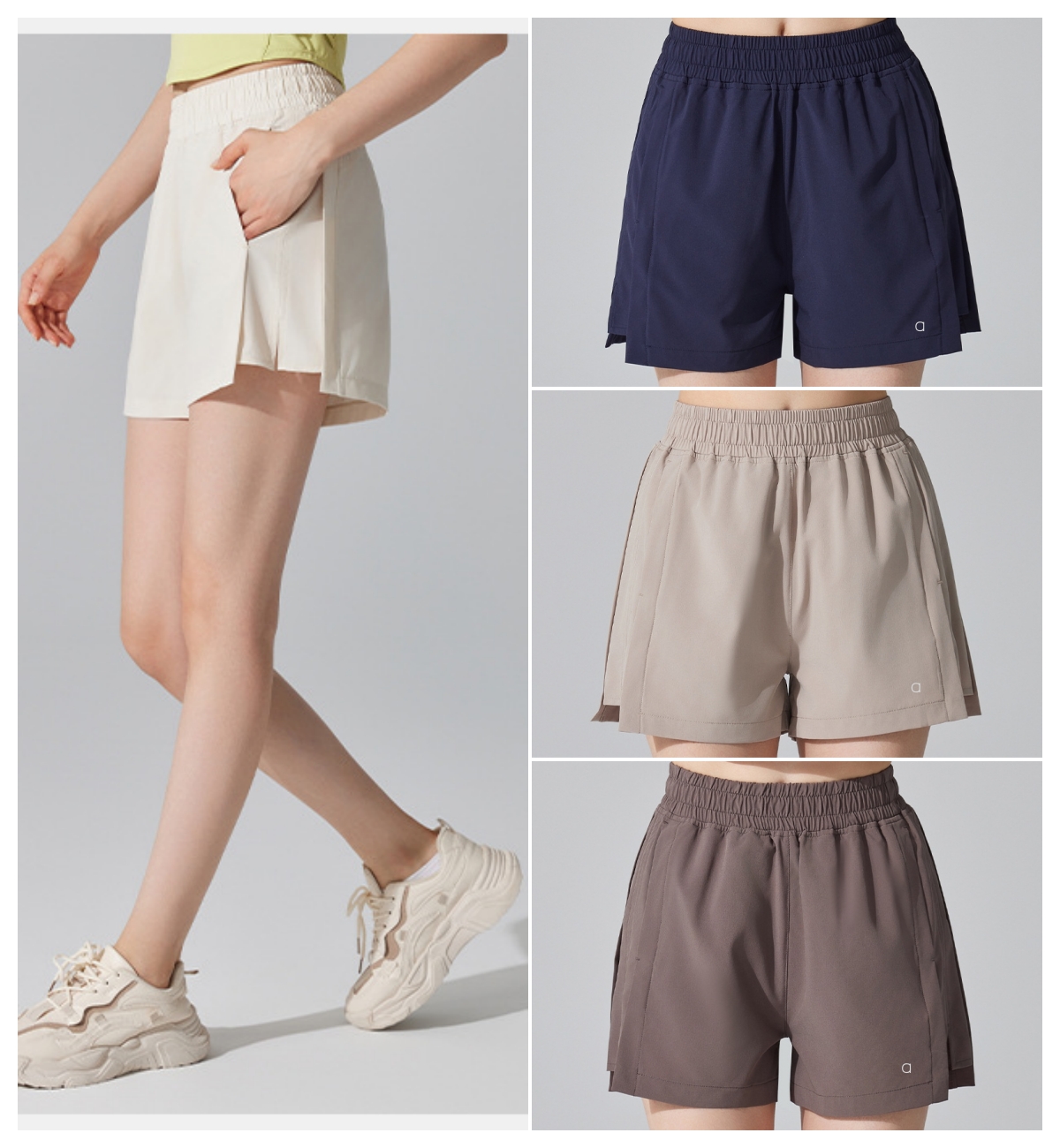 A2511 Short ample à jambes droites pour femmes, avec poches latérales, pantalon de course, Pilates, Fitness et Yoga, nouvelle collection été
