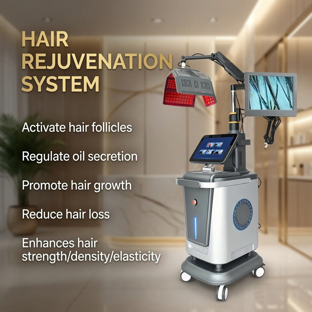 Hot Sale 5 in 1 Hair Growth Therapy Machine Anti Shedding Scalp Deep Cleaning Microcurrent Massage Hair Regeneration