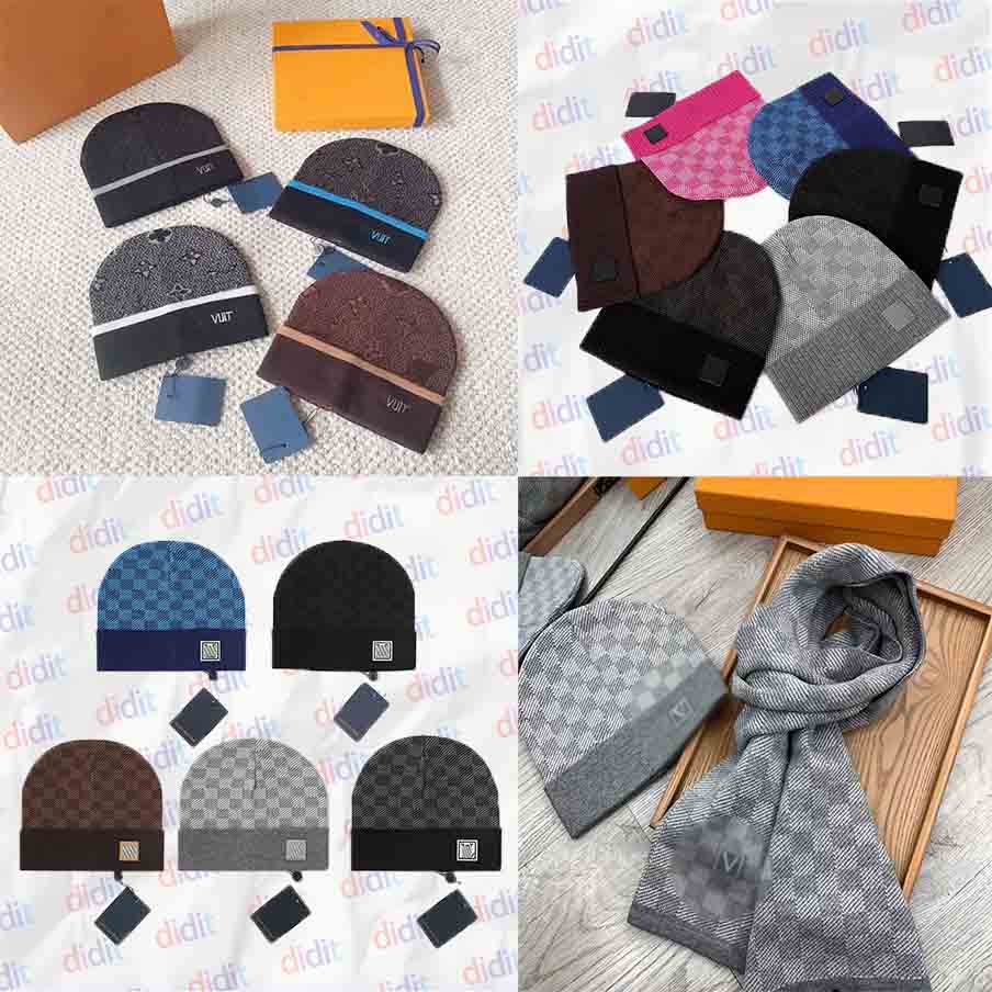 LVis beanie designer hat mens Luxury Skull Caps women for beanie Top quality bonnet fall winter thermal knit hats ski Fashion plaid warm cap