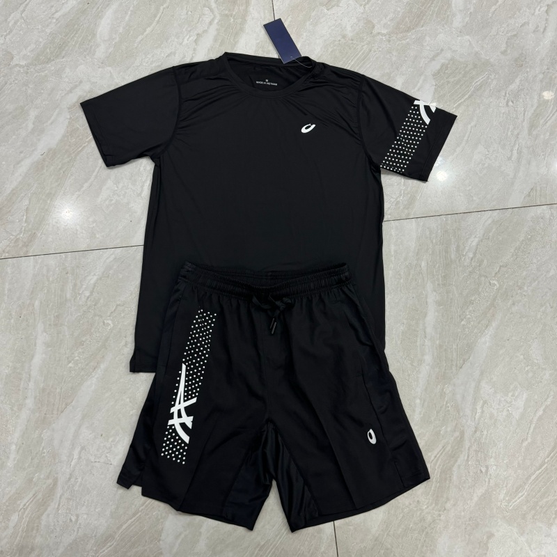 High Quality Mens Tracksuit Designer Gym T-Shirts Shorts Two Piece Set Black Tracksuits Basketball Summer Quick Dry Thin Training Sports Suit