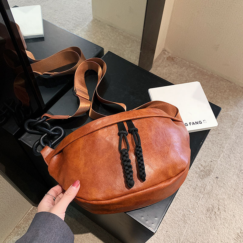 Cross Border Wholesale European And American Soft PU Dumpling Casual Versatile Unisex Large Capacity Commuter Shoulder Crossbody Bag