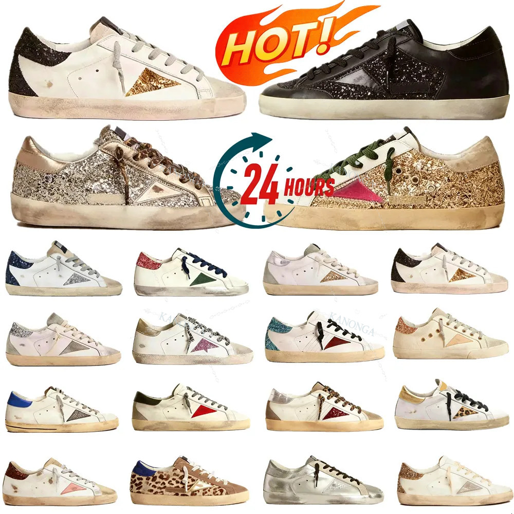 Designer Loafers Sneakers Shoes Super-Star S Shoes Leather Italy 5A+ Dirty Old Shoe Brand Women Men Black White Ball Casual Star Trainers 35-46