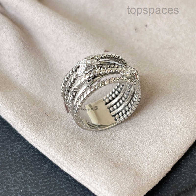 Davids Ring Woman Jewelry Designer Dy Ring For Woman Men D Y Simple Multi-layer Twisted Double X Inlaid Diamond Ring DR02