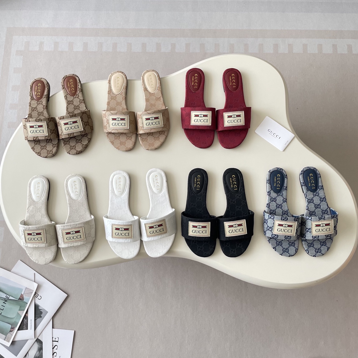 Pantoufles de mode de luxe de créateur Sandales sliders toile brodée Mules plates Plate-forme Brodée Lin Talon Haut Sandale Plate-forme Chaussure