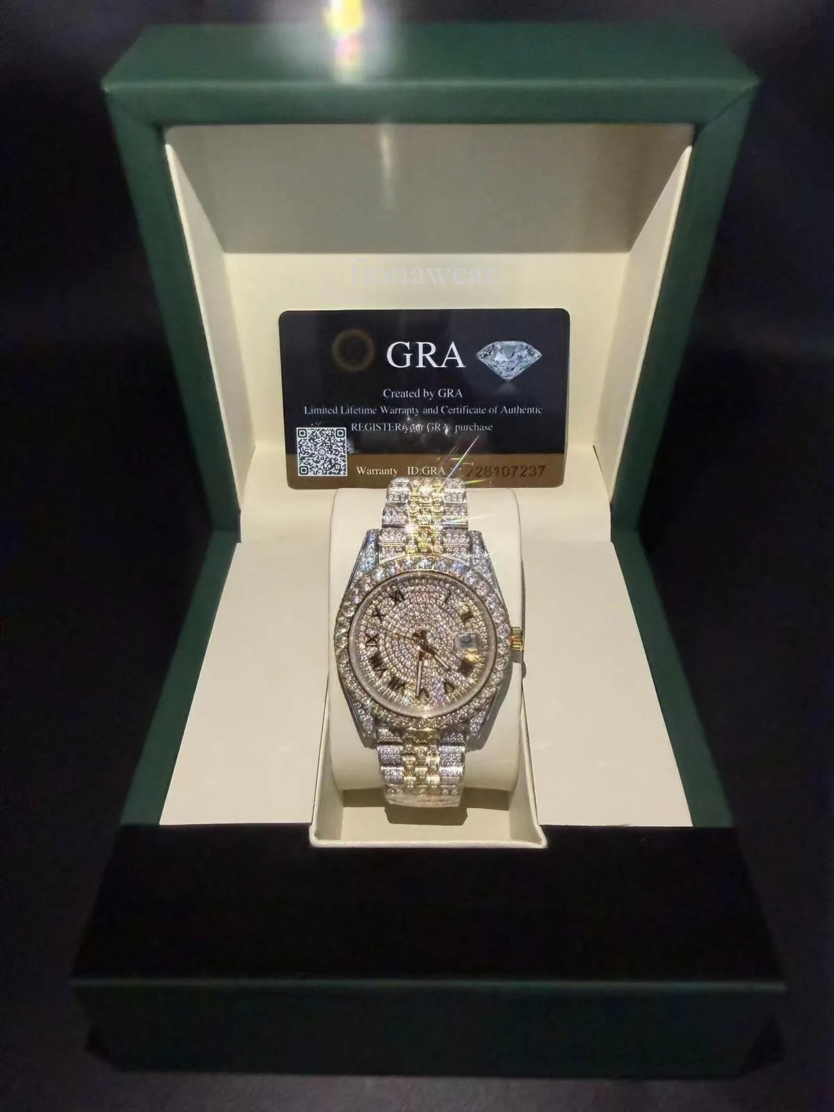 vvs top quality watchwatches diamond tested certificate Pass Tester Mens Square Wrist Iced Out Stainless Steel Buss Down Custom Watch trend mossinit