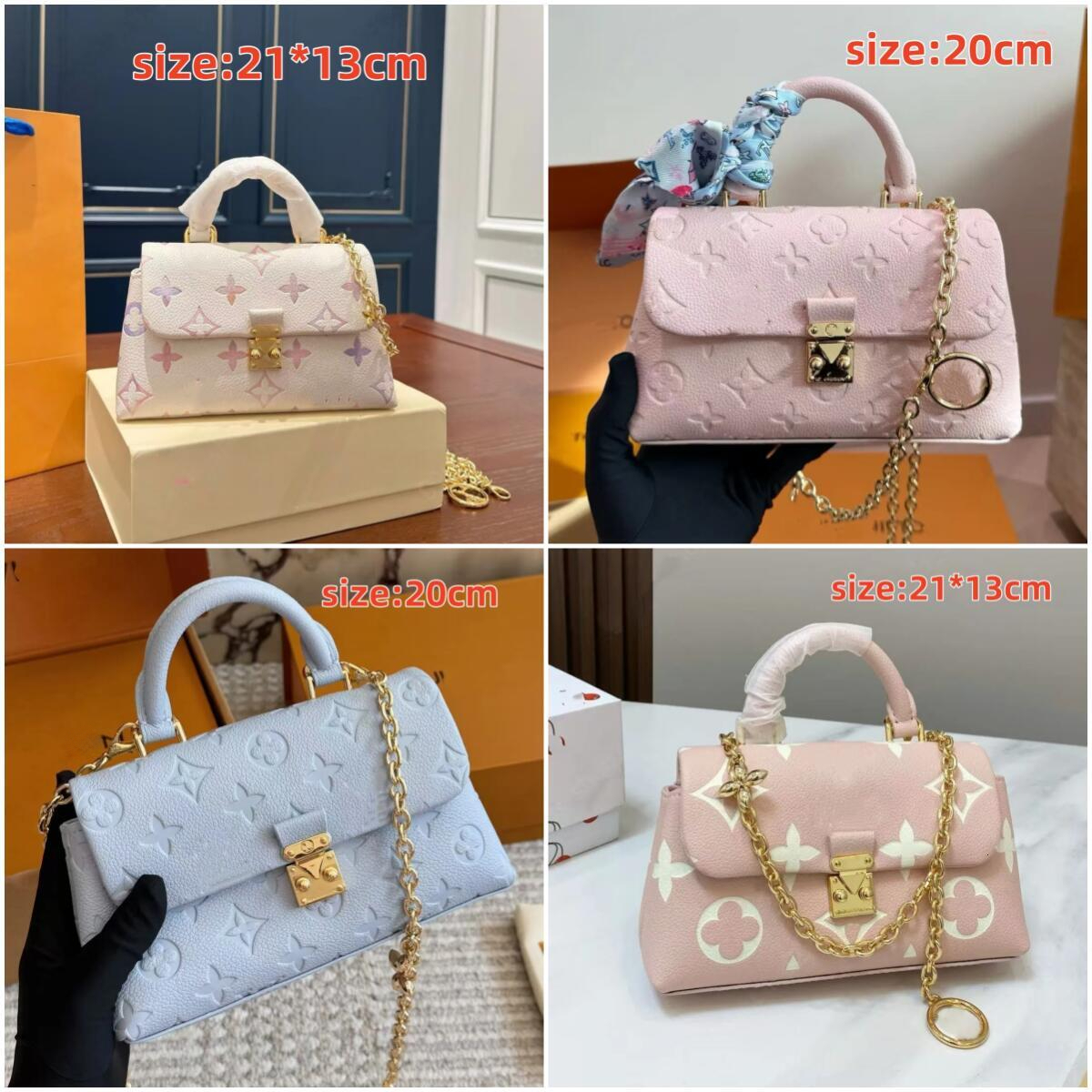 Summer new design designer nano madeleines messenger chain classic embossed leather shoulder handbag cowhide crossbody bag woman's wallet Luxur