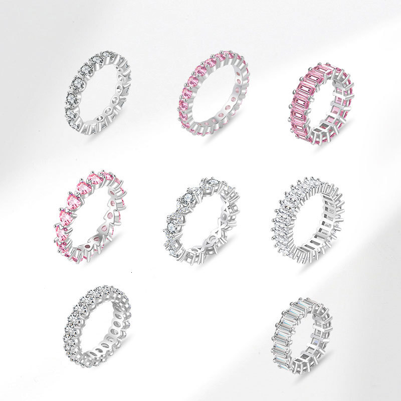 Cross Border European And American Hot Selling Gemstone Luxury Zircon Full Diamond Single Row Ring Niche Fashion High End Jewelry Wholesale
