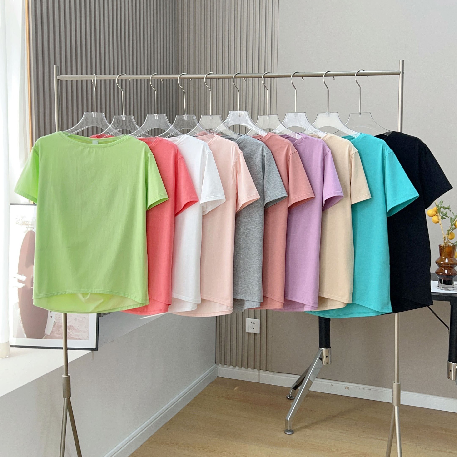 UU-L6235 Chemisier de Yoga asymétrique épaule dénudée pour femmes, Style d'été, coupe ample, t-shirt plus mince à manches courtes, haut d'exercic