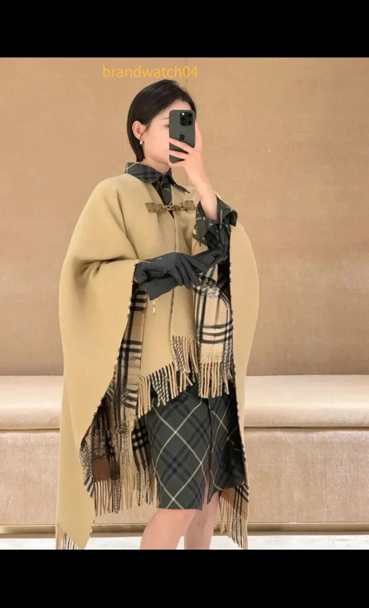 high quality 25ss designer cashmere cloak, double-sided women's autumn and winter warmth, wool scarf, shawl, multi-functional