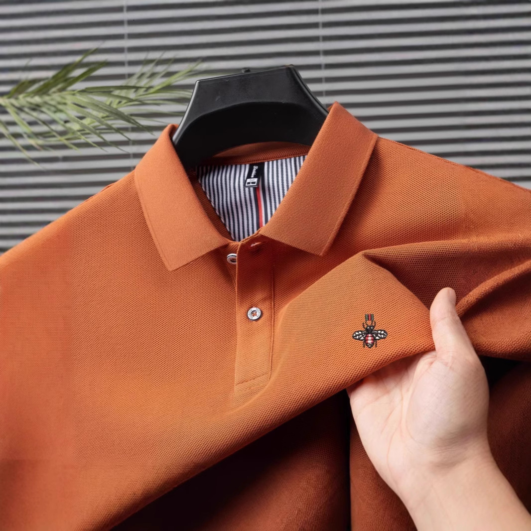2025 Summer New Men's POLO Shirt Short Sleeve Pure Cotton Fashionable And Breathable With Embroidered Collar For Middle Aged Men