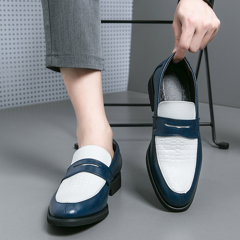 Spring And Autumn New Sizes 38 48 Trendy British Style Business Formal Wear Pointed Toe Slip On Men's Leather Shoes