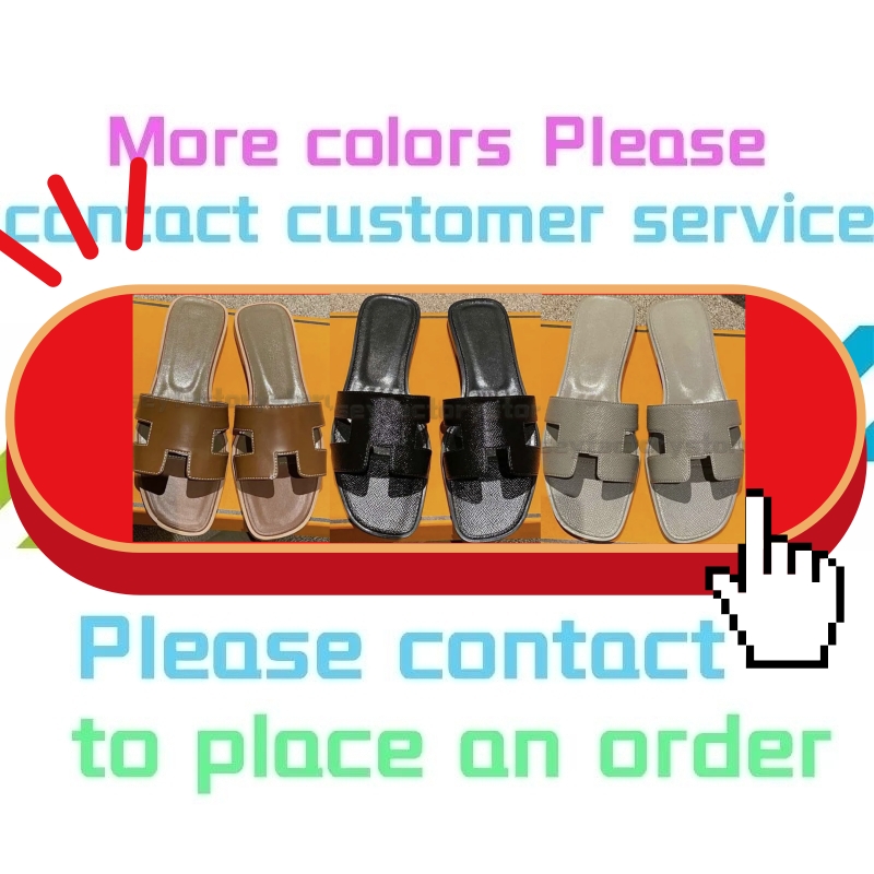 2026 With Box Oran Slippers Designer Genuine Leather Women's Sandals Women Sandal Black Red White Pink Yellow Fashion Womens Slipper Casual Ver