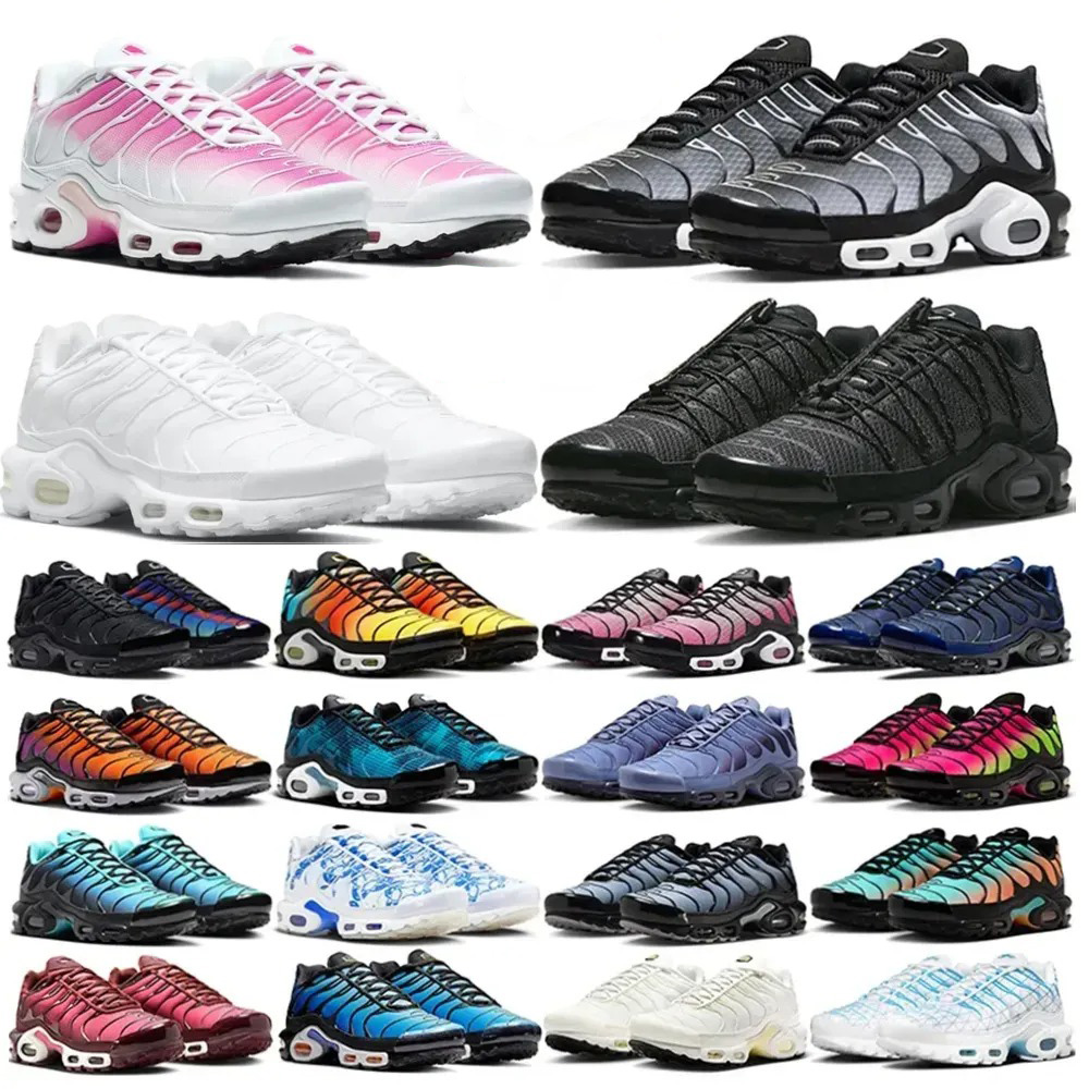 Designer Shoes Tn Plus Running Shoes Designer Sneakers Mens Womens Utility Triple Black White Blue Pink Bright Green Tns Trainers Walking Sports siz