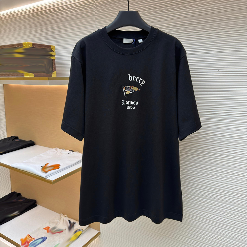 Luxury Designer White Crew Neck T-Shirt, 100% Cotton 3D Flocking Landscape Print Short Sleeve Top, Slim Fit Casual Basic Tee XS-S-M-L 2d35h3