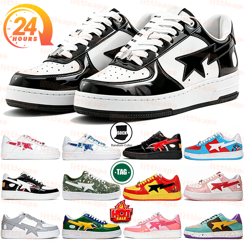 Popular designer trainer low shark mens shoe sta lace up stripe adjustable sneaker for man soft leather breathable summer spring fall shos Size 36-4