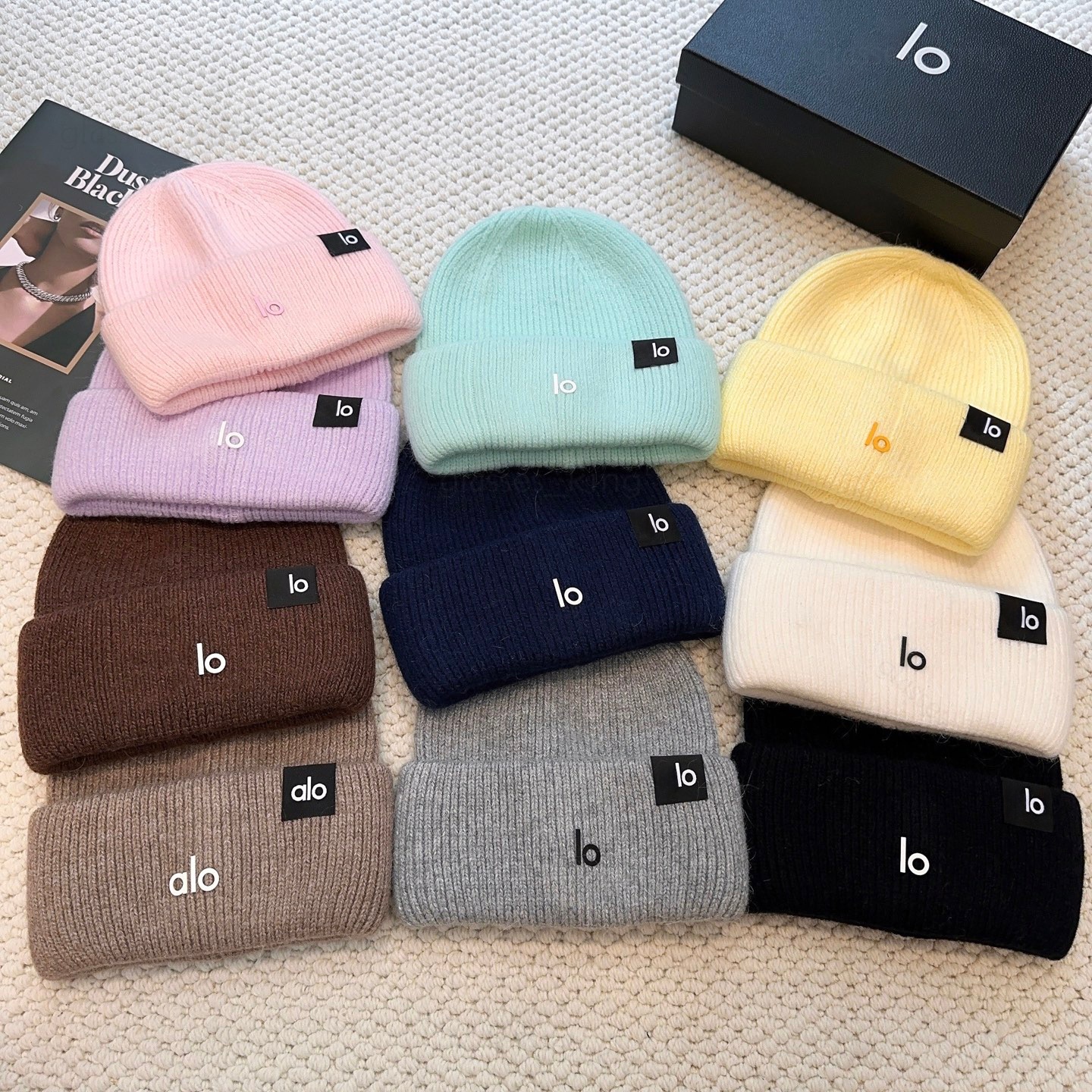 High quality letter pattern jacquard knitted warm wool winter hat outdoor skiing travel street leisure unisex