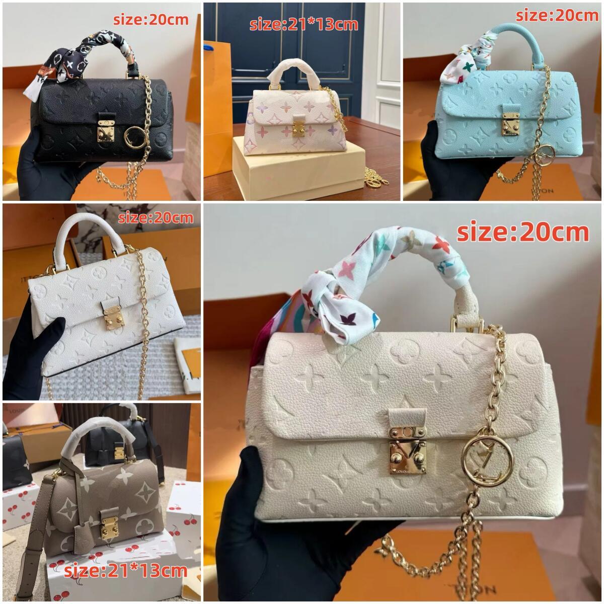 Summer new design designer nano madeleine messenger classic chain embossed leather shoulder handbag cowhide crossbody bag woman's wallet Luxury