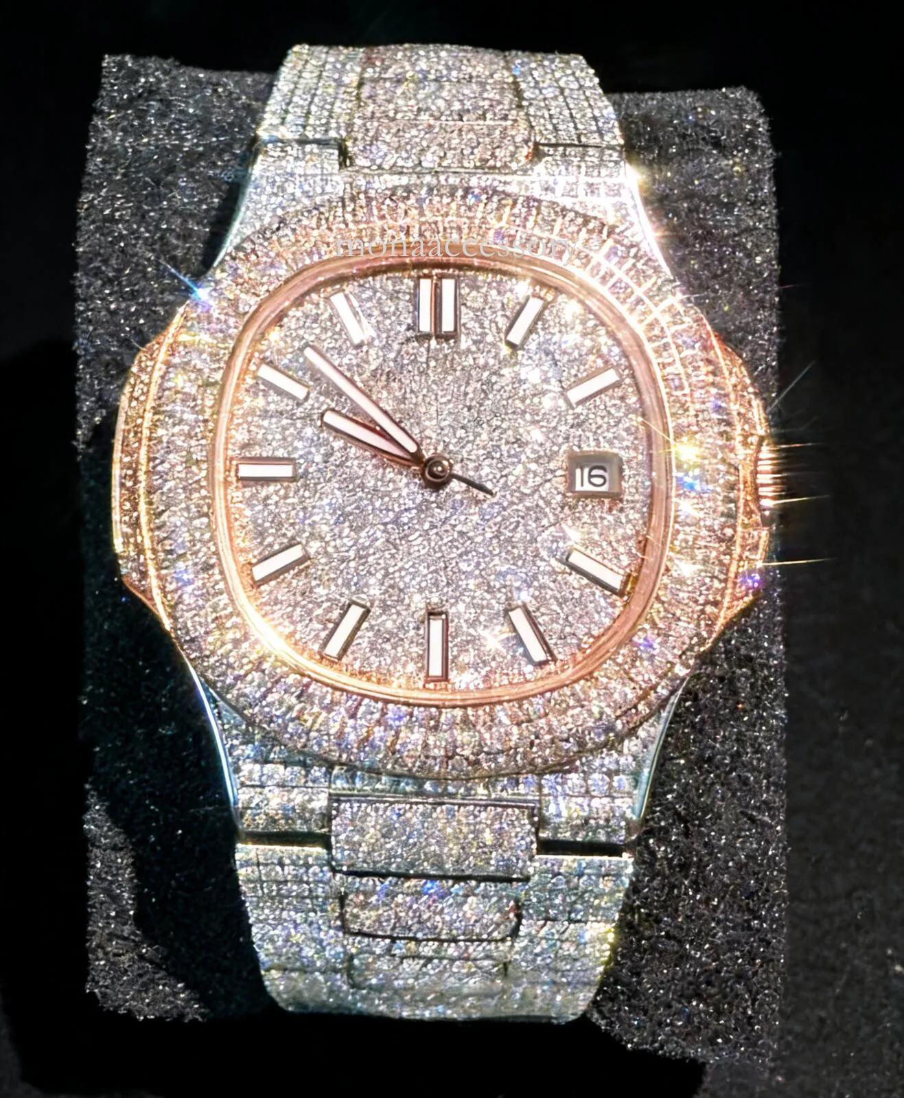 VVS1 watch moissanite watch nical Iced Out Designer Men mossinite Use high-end diamonds to design luxury jewelry full of diamond watches cc9