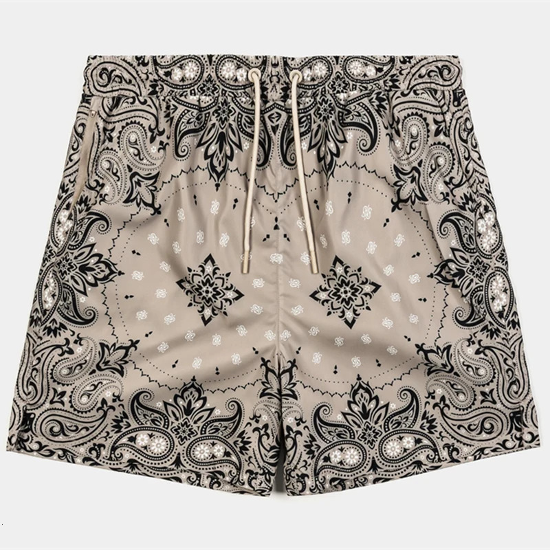 y Paisley Men Shorts Classic Graphic Breathable Loose Beach Daily Casual Fashion Retro Board Short 260714