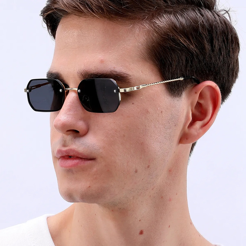 1pc Men's Black Caramel Tinted Lenses Vintage Square Copper MINI Small Frame Y2K Classic Fashion Glasses Suitable for Daily Photography Vacatio