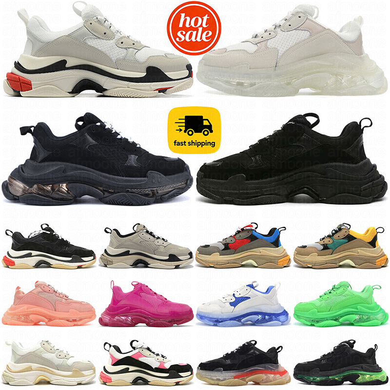17FW designer triple s sneakers men womens Paris luxury platform sneakers casual chaussure white black green pink mens trainers runner sports shoe
