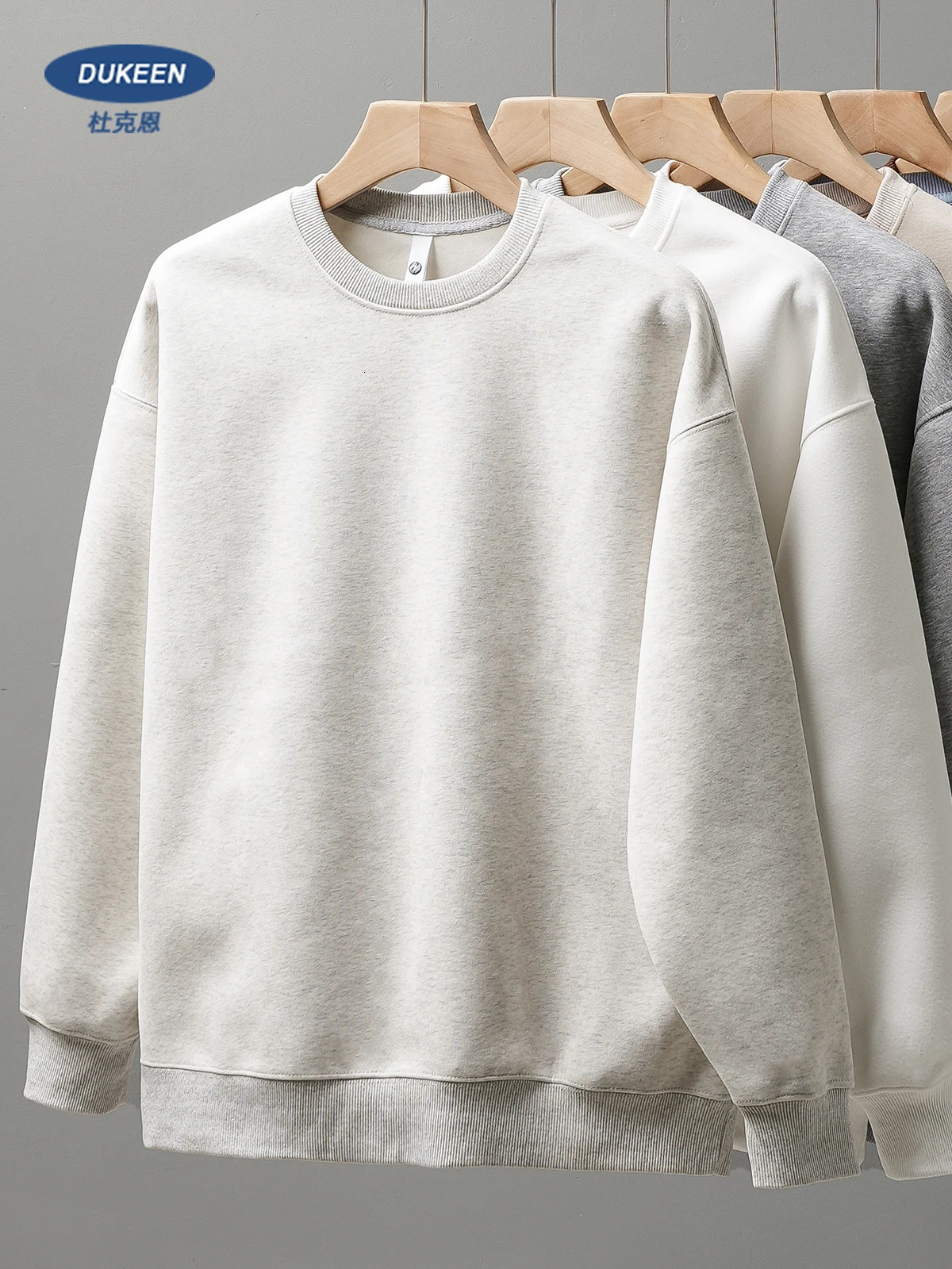 DUKEEN 460G Heavyweight Mens Sweatshirts 2025 Autumn Round-Neck Long Sleeve Solid Color Sport Pullover 11 Color Choose 260715BJ